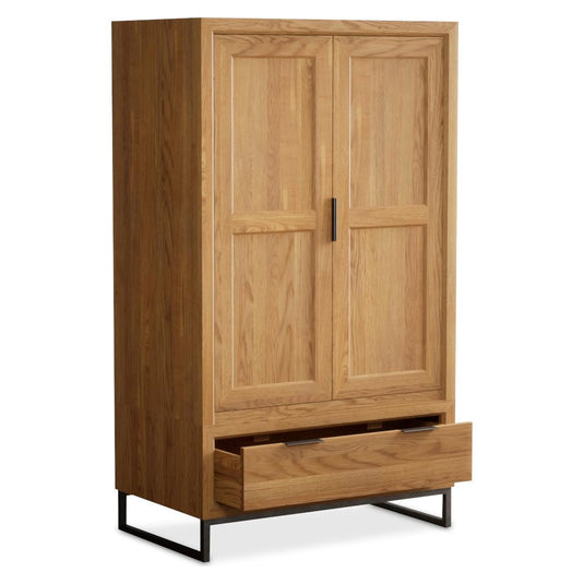 Loft Solid Oak Double Wardrobe Wardrobes Loft 