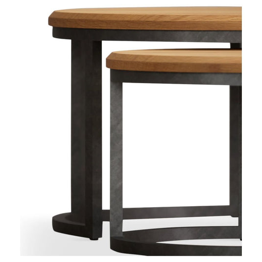 Loft Solid Oak Round Nest of Tables Nest of Tables Loft 