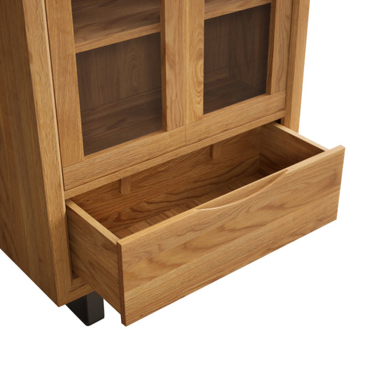 Paxton Solid Oak Glazed Display Cabinet