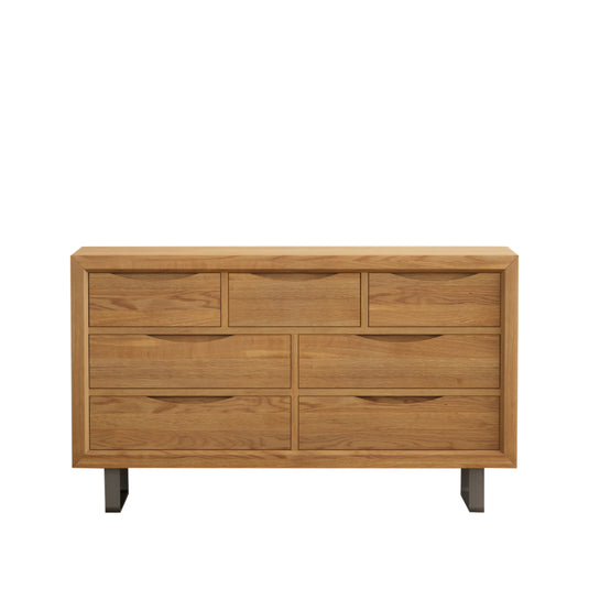 Paxton Solid Oak Wide Chest Of Drawers