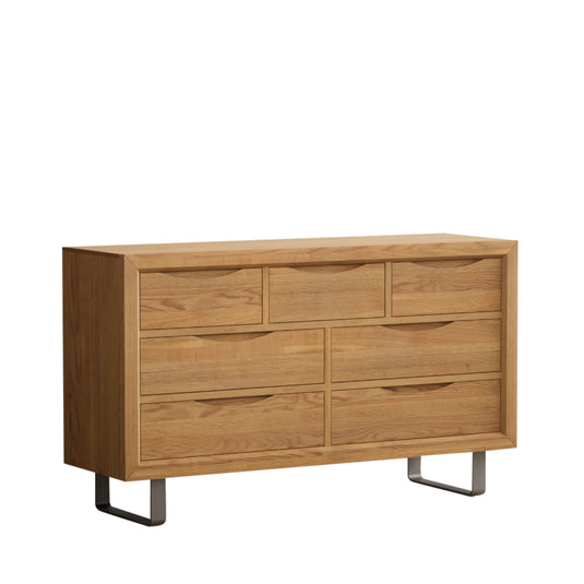 Paxton Solid Oak Wide Chest Of Drawers