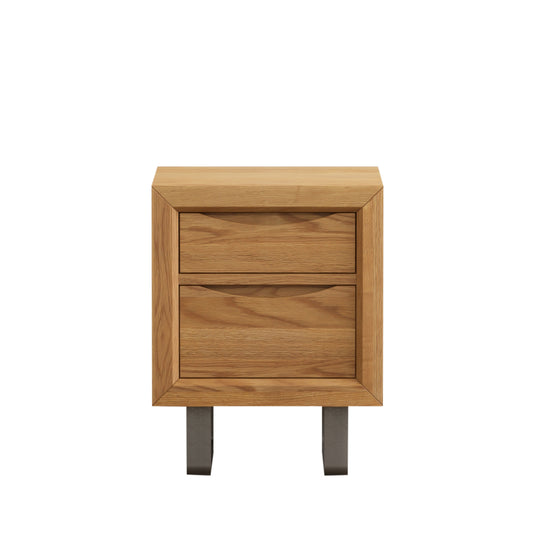 Paxton Solid Oak 2 Drawer Bedside Table