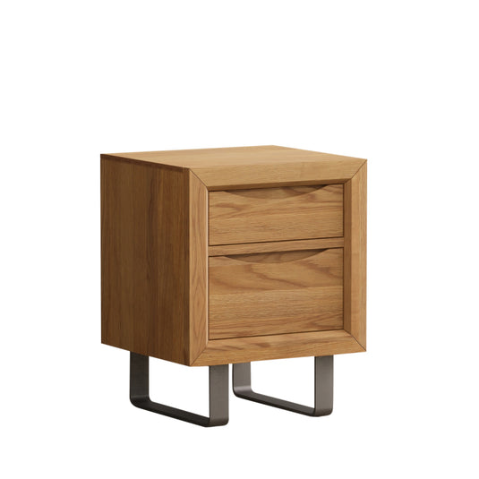 Paxton Solid Oak 2 Drawer Bedside Table