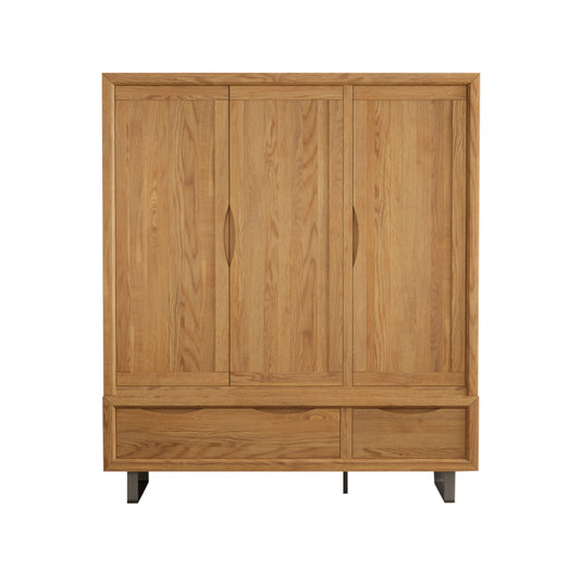 Paxton Solid Oak Triple Wardrobe