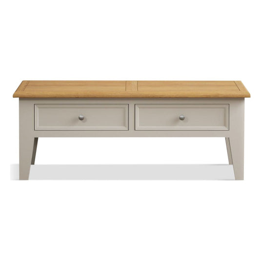 Hemsby Oak and Soft White Painted 4 Drawer Coffee Table