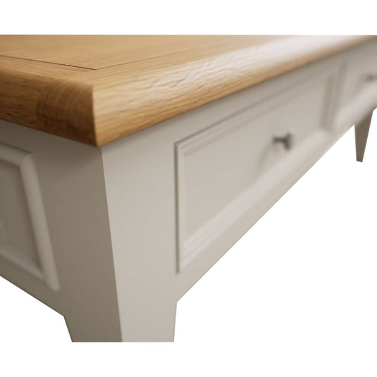 Hemsby Oak and Soft White Painted 4 Drawer Coffee Table