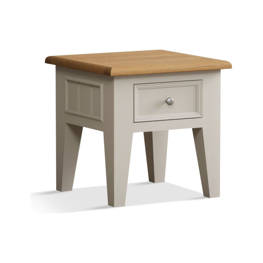 Hemsby Oak and Soft White Painted Lamp Table