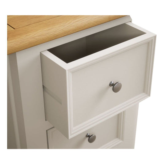 Hemsby Oak and Soft White Painted 2 Drawer Bedside Chest