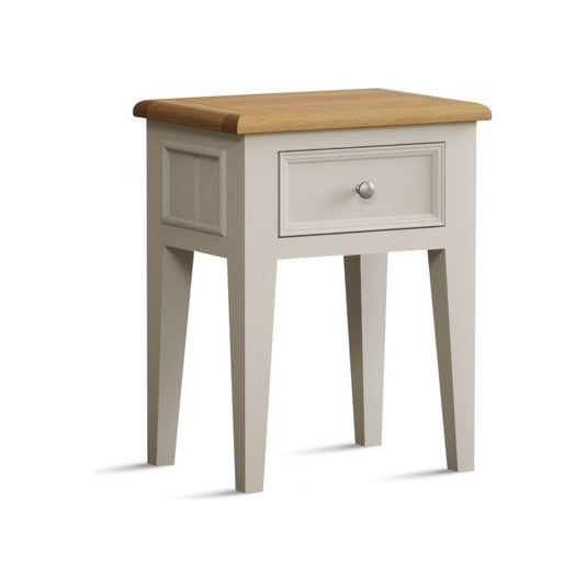 Hemsby Oak and Soft White Painted Bedside Table