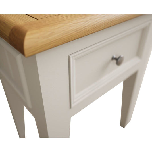 Hemsby Oak and Soft White Painted Bedside Table