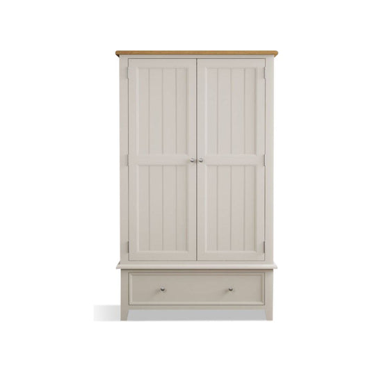 Hemsby Oak and Soft White Painted Double Wardrobe