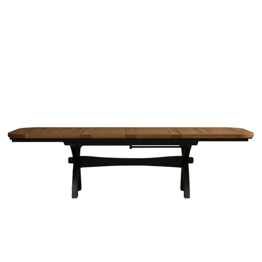 Extending Stoneleigh 180cm Oak and Black Painted Dining Table