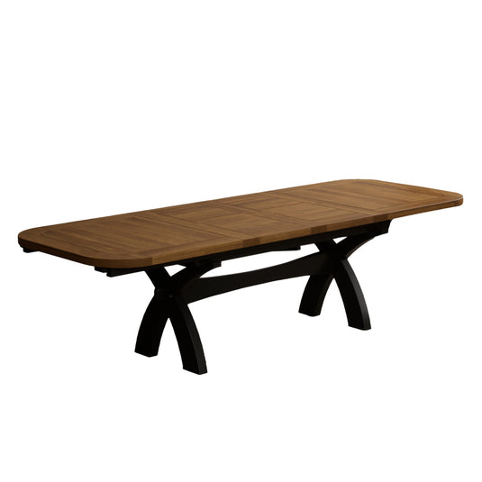 Extending Stoneleigh 180cm Oak and Black Painted Dining Table