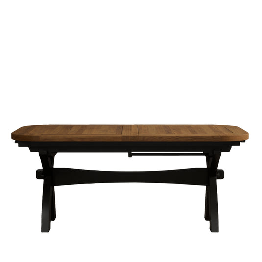 Extending Stoneleigh 180cm Oak and Black Painted Dining Table