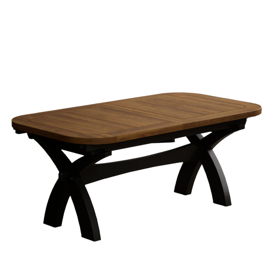 Extending Stoneleigh 180cm Oak and Black Painted Dining Table