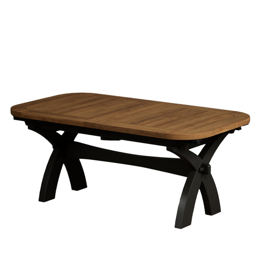 Extending Stoneleigh 180cm Oak and Black Painted Dining Table