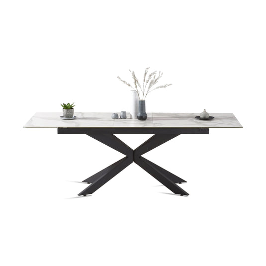 Extending Boston 180cm White Ceramic Dining Table