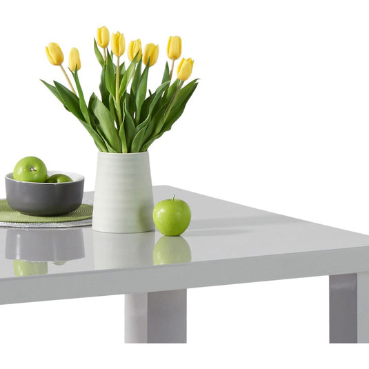 Vancouver 160cm Light Grey High Gloss Dining Table