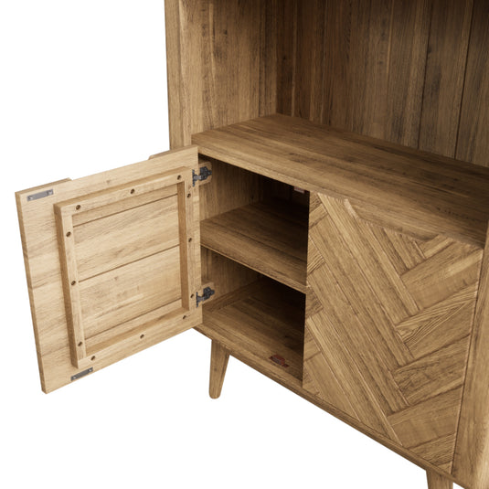 Carson Solid Oak Tall Bookcase with Cupboard