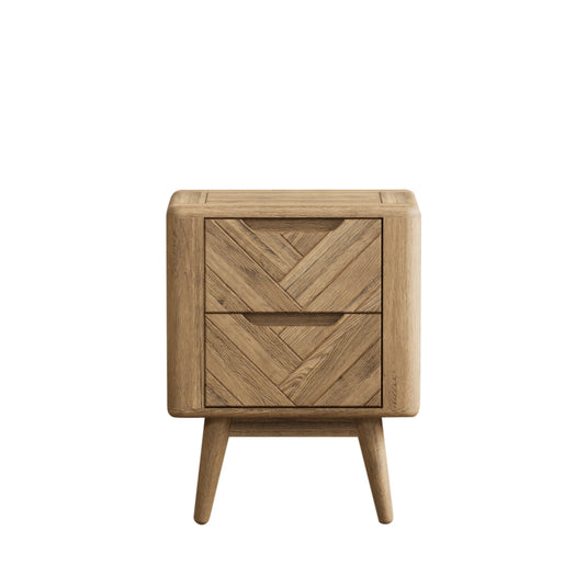 Carson Solid Oak 2 Drawer Bedside Chest