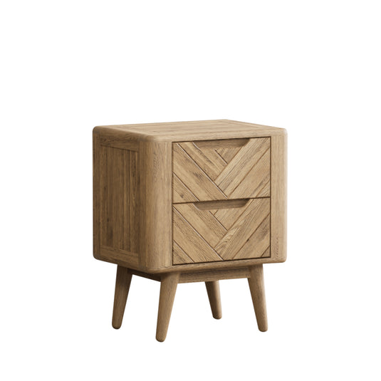 Carson Solid Oak 2 Drawer Bedside Chest