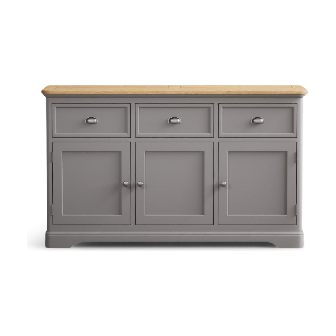 Oak Light Grey Painted Large Sideboard