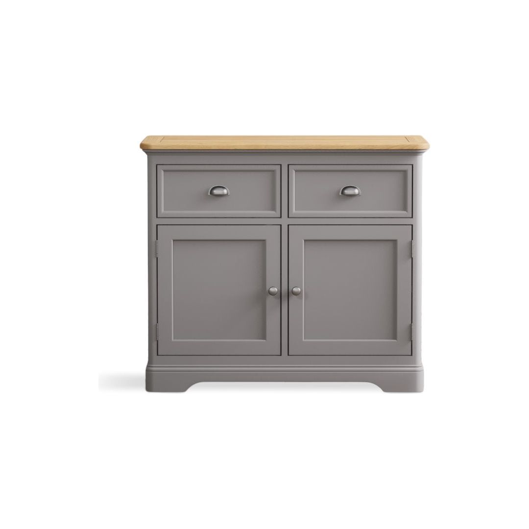 Oak Light Grey Painted Small Sideboard