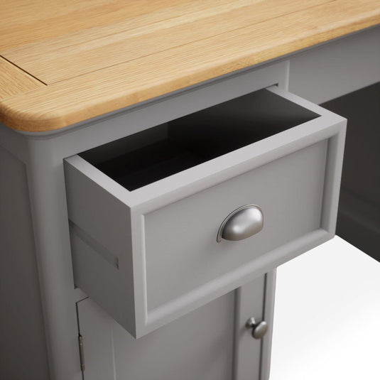 Bridstow Oak and Light Grey Painted Computer Desk Storage Bridstow 