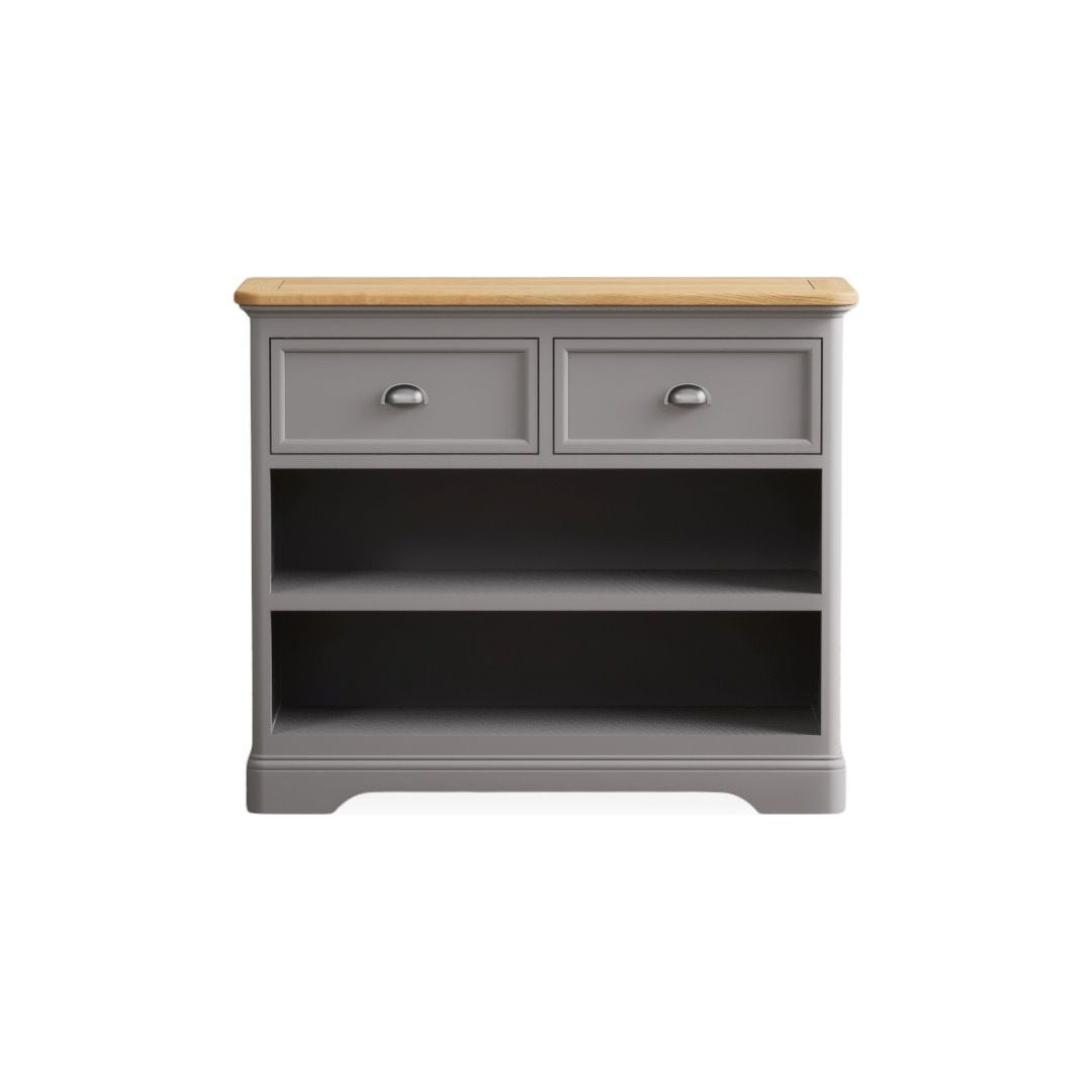 Oak Light Grey Painted Storage Console Table