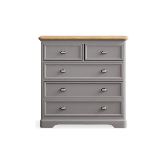 Bridstow Oak and Light Grey Painted 2 Over 3 Chest of drawers Storage Bridstow 