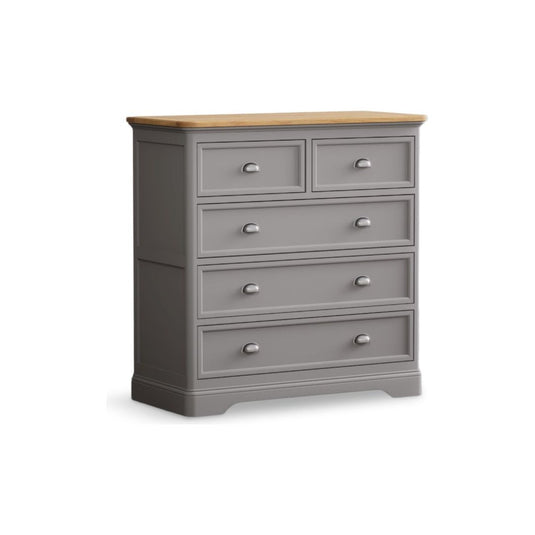 Bridstow Oak and Light Grey Painted 2 Over 3 Chest of drawers Storage Bridstow 