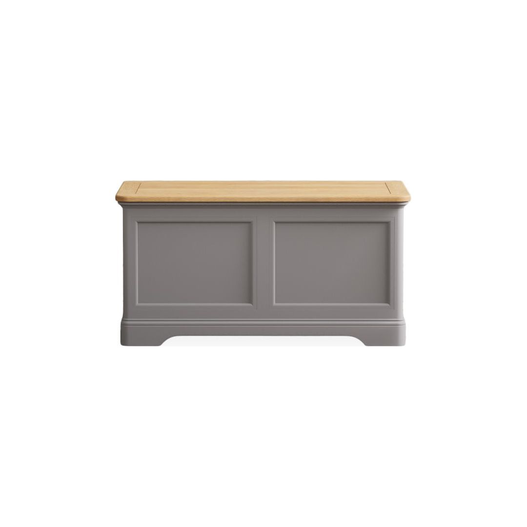 Oak Light Grey Painted Blanket Box