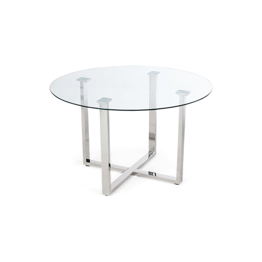 Verre 120cm Round Glass Dining Table