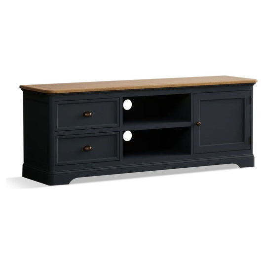 Ashton Oak and Blue Painted Super Wide TV Cabinet