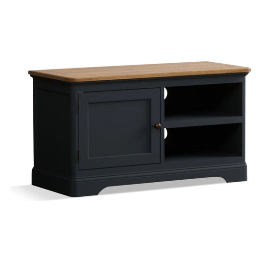 Ashton Oak and Blue Painted Small TV Cabinet