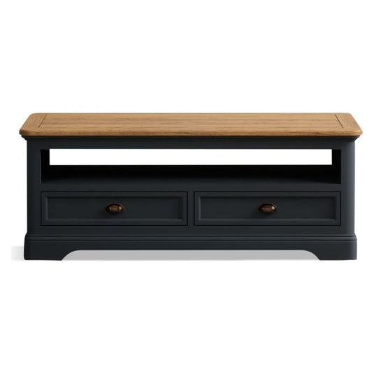 Ashton Oak and Blue Painted 4 Drawer Coffee Table