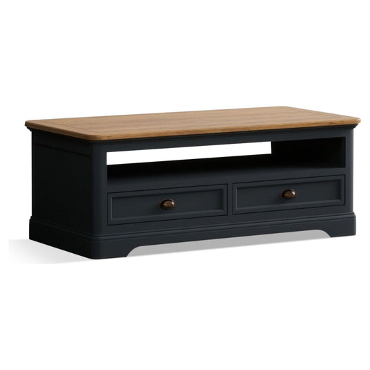 Ashton Oak and Blue Painted 4 Drawer Coffee Table