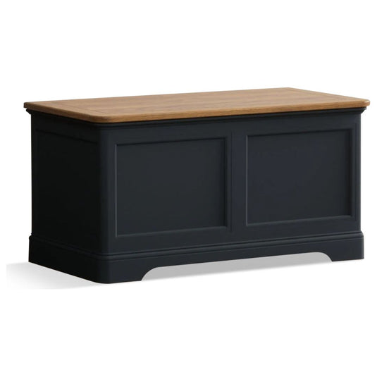 Ashton Oak and Blue Painted Blanket Box