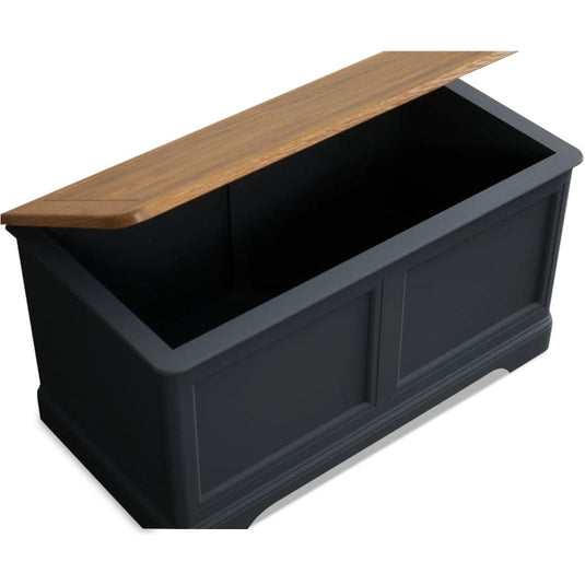 Ashton Oak and Blue Painted Blanket Box