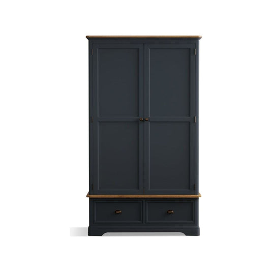 Ashton Oak and Blue Painted Double Wardrobe