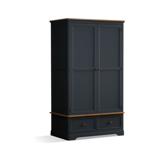 Ashton Oak and Blue Painted Double Wardrobe