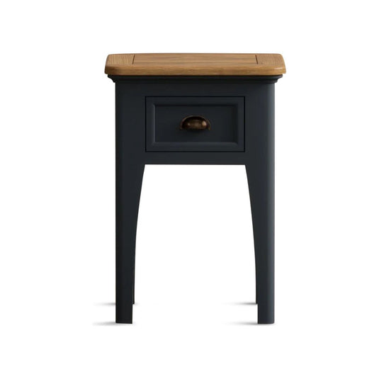 Ashton Oak and Blue Painted 1 Drawer Bedside