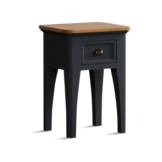 Ashton Oak and Blue Painted 1 Drawer Bedside