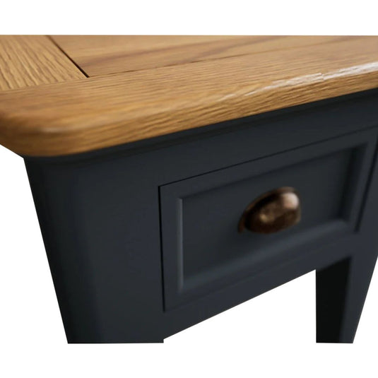 Ashton Oak and Blue Painted 1 Drawer Bedside