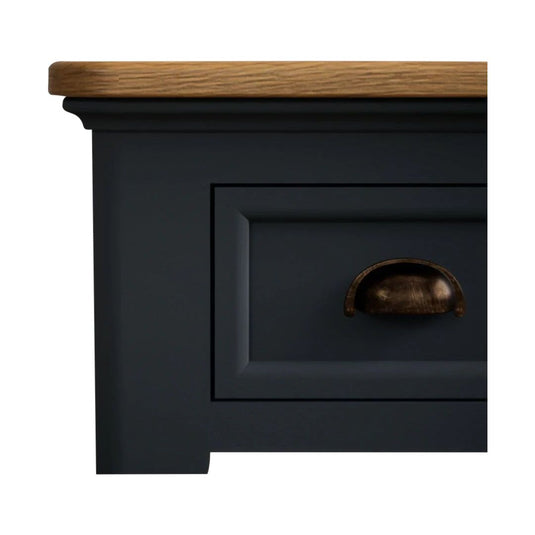 Ashton Oak and Blue Painted 1 Drawer Bedside