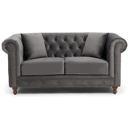 Westminster Chesterfield Dark Grey Velvet 2 Seater Sofa Sofa Westminster 