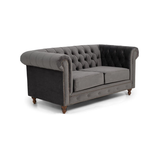 Westminster Chesterfield Dark Grey Velvet 2 Seater Sofa Sofa Westminster 