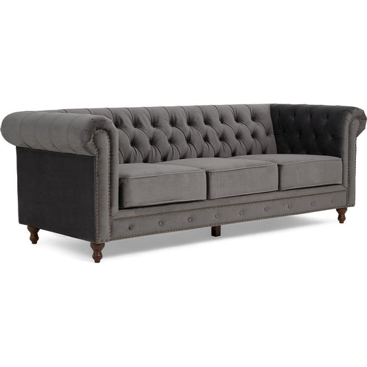 Westminster Chesterfield Dark Grey Velvet 3 Seater Sofa Sofa Westminster 