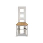 Signal White Flow Back Chair with Oak Seat Pad (Pair) Dining Chair Painted 