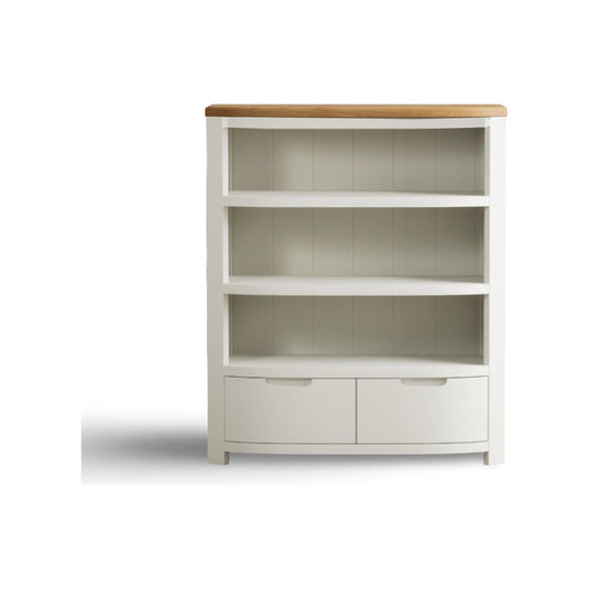 Brahms Oak and Signal White Painted Small Bookcase